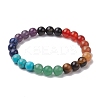 Chakra 8mm Round Natural Golden Sheen Obsidian & Amethyst & Lapis Lazuli & Tiger Eye & Green Aventurine & Carnelian & Red Aventurine BJEW-JB10624-02-1