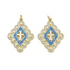 Brass Micro Pave Cubic Zirconia Enamel Pendants KK-L249-05G-1