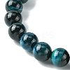 Dyed Natural Tiger Eye Round Beaded Stretch Bracelets for Women BJEW-TA00437-3