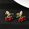 Brass Pave Cubic Zirconia Stud Earrings for Women EJEW-A126-03G-5