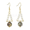 Paua Shell Dangle Earrings EJEW-JE07179-3