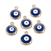 Brass Enamel Charms KK-C223-16G-03-2