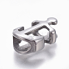 Non-Tarnish 304 Stainless Steel Slide Charms/Slider Beads LS-STAS-E472-01P-2