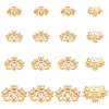 BENECREAT 16Pcs 4 Style Rack Plating Brass Cubic Zirconia Bead Caps KK-BC0013-52-1