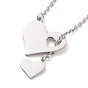 Non-Tarnish 302 Stainless Steel Heart Puzzle Pendant Lariat Necklaces LS-NJEW-I118-01P-3