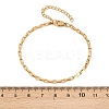 201 Stainless Steel Rectangle Link Chain Bracelets for Women BJEW-G767-01C-G-5
