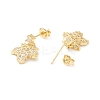 Clear Cubic Zirconia Maple Leaf Dangle Stud Earrings EJEW-P196-11G-2