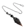 Natural Obsidian & Resin Hexagonal Pointed Dowsing Pendulums PW-WG7D05E-08-1