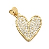 Brass Micro Pave Cubic Zirconia Pendants KK-C087-19G-1