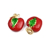 Brass Enamel Fruit Apple Charms KK-I377-04G-B03-2