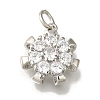 Rack Plating Brass Micro Pave Clear Cubic Zirconia Pendant KK-H485-14P-1