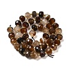 Natural Coffee Stripe Agate/Banded Agate Beads Strands G-P508-A02-01-3