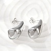 304 Stainless Steel Teardrop Stud Earrings for Women EJEW-S272-03P-3