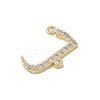 Rack Plating Brass Micro Pave Clear Cubic Zirconia Pendants KK-A224-03G-G-2