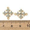 Brass Micro Pave Synthetic Turquoise Connector Charms GG-CBAE681-21G-3