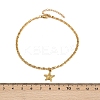 Summer Beach 304 Stainless Steel Starfish Charms 3 Layer Anklets for Women AJEW-F068-01G-6