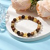 8mm Round Natural Tiger Eye & Picture Jasper BJEW-JB10625-03-2