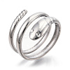 Non-Tarnish 304 Stainless Steel Snake Twist Rings RJEW-N038-114P-1