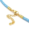 Leather Braided Cord Link Bracelets MAK-K022-01G-01-3