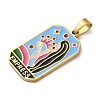 Ion Plating(IP) 304 Stainless Steel Enamel Pendants STAS-Q003-01G-07-3