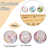30Pcs 3 Colors Round Lampwork Beads LAMP-LT0001-01-2