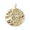 Brass Micro Pave Cubic Zirconia Pendants X-ZIRC-G157-03A-01G-1