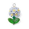Glass Seed Beaded Flower Pendants PALLOY-MZ00521-03-1