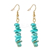 Synthetic Turquoise Chip Beaded Dangle Earrings EJEW-JE04788-07-1