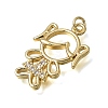 Brass Micro Pave Clear Cubic Zirconia Pendants CU-CBA637A-06G-B-2