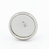 304 Stainless Steel Flat Round Stud Earring Settings X-STAS-I017-04-2