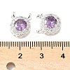 Brass Micro Pave Cubic Zirconia Beads KK-G531-01S-04-3