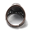 Natural Quartz Crystal Oval Adjustable Rings RJEW-K271-06R-21-4