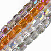 Electroplate Transparent Glass Beads Strands EGLA-N002-32-1