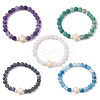 Dyed Natural Weathered Agate Round Beads Stretch Bracelets BJEW-JB11078-1