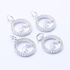 Eco-Friendly Brass Micro Pave Cubic Zirconia Pendants X-KK-P133-12P-NR-1