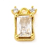 Brass Pave Clear Cubic Zirconia Charms KK-Z051-01G-01-1