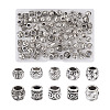 100Pcs 10 Style Tibetan Style Alloy European Beads FIND-CD0001-34-1