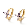 Cross Cubic Zirconia Cuff Earrings EJEW-G348-16G-01-1