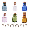 DIY Square Glass Cork Bottle Pendant Making Kit DIY-TA0009-63-1