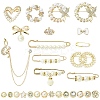 28Pcs 28 Styles Plastic Imitation Pearl Beads Brooch JEWB-YW0001-05-1