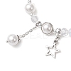 Shell Pearl & Glass Round Beaded Bracelets BJEW-JB11857-01-3