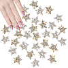 40Pcs 2 Colors Star Alloy Rhinestone Cabochons MRMJ-HY0001-27-1