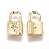 Brass Micro Pave Cubic Zirconia Pendants ZIRC-G168-37G-2