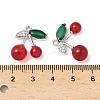 Brass & Glass Micro Pave Cubic Zirconia Pendants KK-S532-08P-3