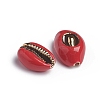 Electroplated Cowrie Shell Beads X-BSHE-G026-03-2