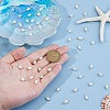 60Pcs 2 Colors Natural Cultured Freshwater Pearl Round Charms with Brass Loops PALLOY-HS00005-3