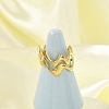 Wave 304 Stainless Steel Open Cuff Rings for Women LS-RJEW-G338-18G-2