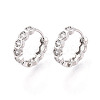 Brass Micro Pave Clear Cubic Zirconia Hexagon Hoop Earrings EJEW-T048-47P-1