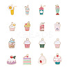 64Pcs 16 Style Light Gold Alloy Enamel Pendants ENAM-FW0001-06-1