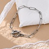 Tarnish Resistant 304 Stainless Steel Paperclip Chain Bracelets X-BJEW-JB04967-1